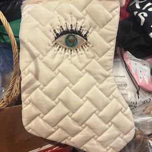 Kurt Geiger Black and White Eye Motif Christmas stocking